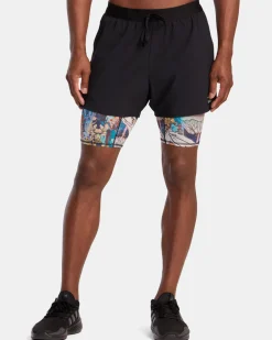 RVCA Shorts / Hybrids>SAGE VAUGHN RUNNER 2 IN 1 SHORTS