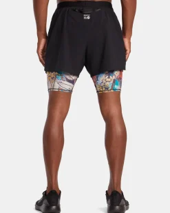 RVCA Shorts / Hybrids>SAGE VAUGHN RUNNER 2 IN 1 SHORTS