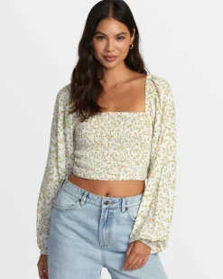 Women RVCA Tops>SAINT TOP LONG SLEEVE SHIRT