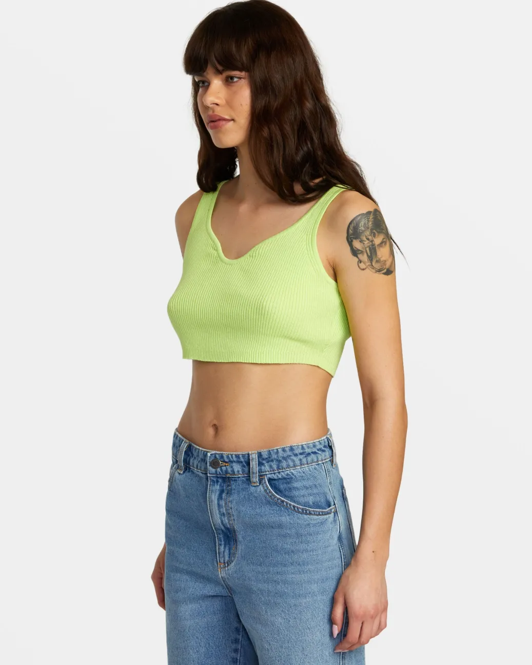 Women RVCA Tops>SELECTS ROUNDABOUT SWEATER TANK V-NECK SWEATER