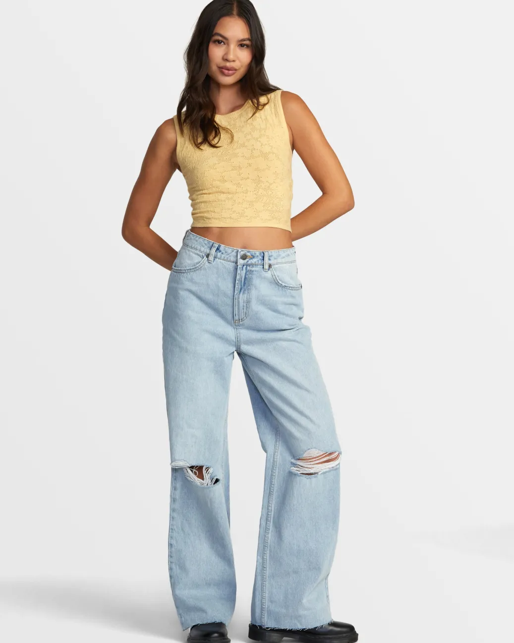 Women RVCA Tops>SELECTS SHIVER SWEATER TANK CREW NECK SWEATER