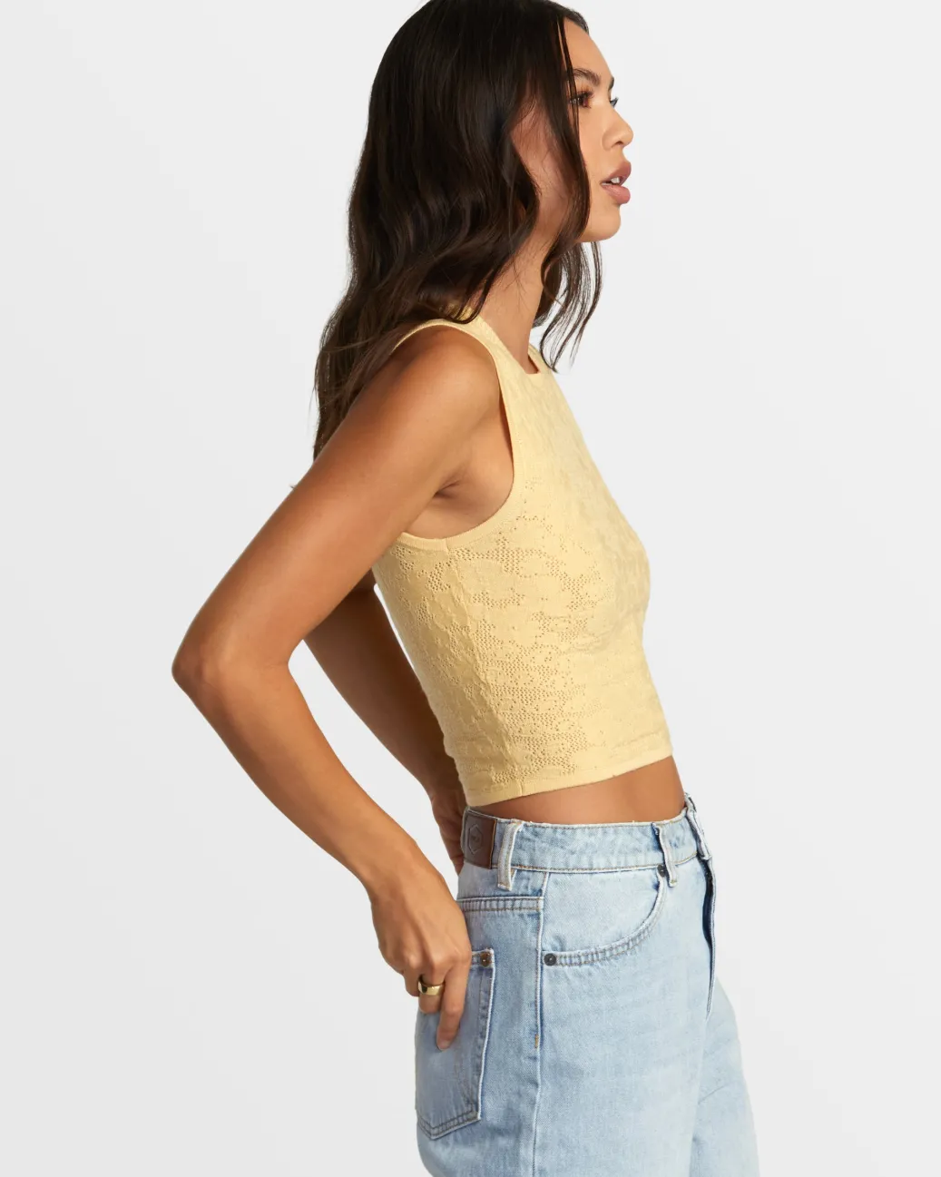 Women RVCA Tops>SELECTS SHIVER SWEATER TANK CREW NECK SWEATER