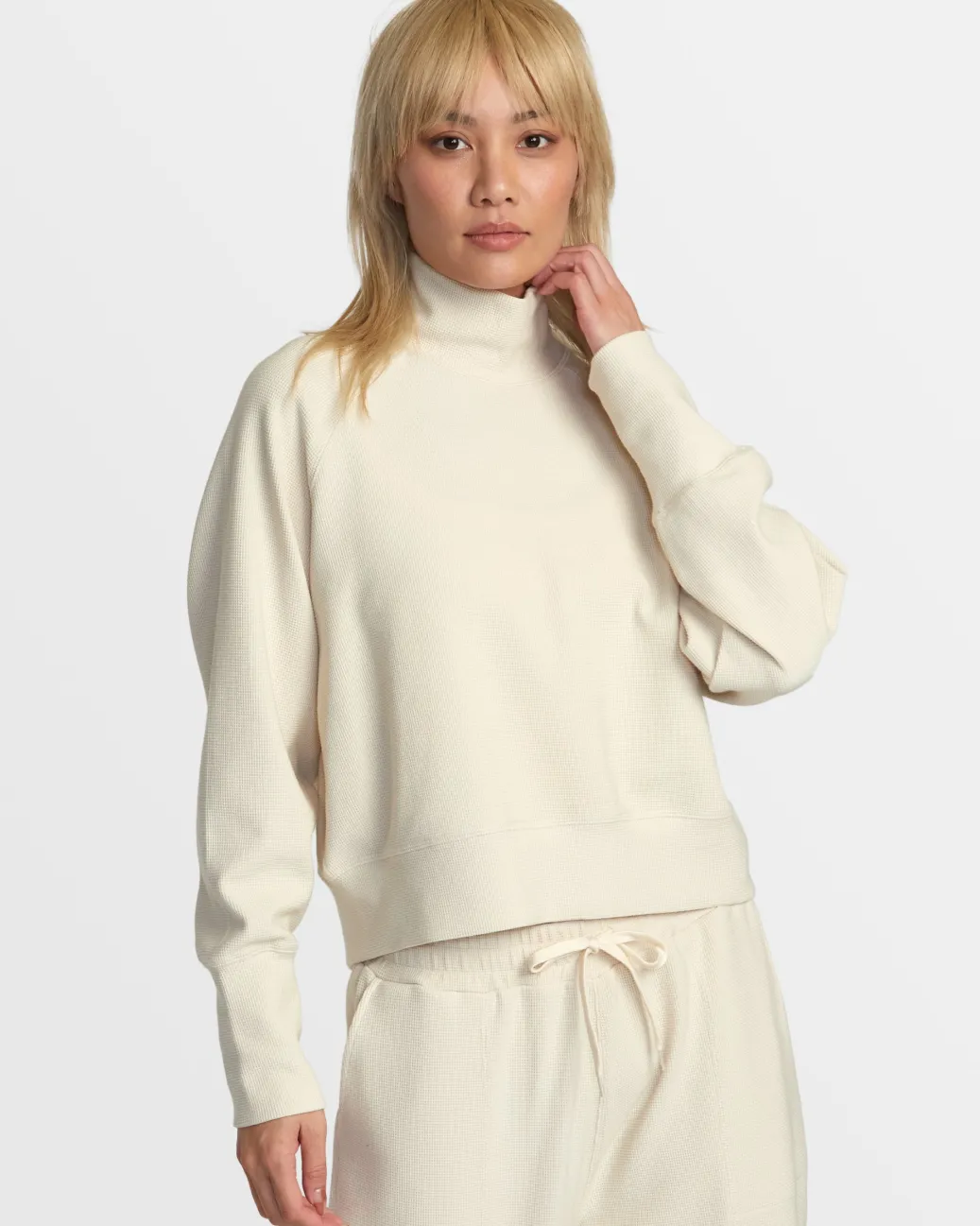 Women RVCA Tops>SOFIE WAFFLE MOCK NECK