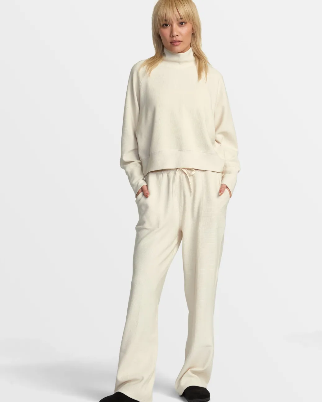 Women RVCA Tops>SOFIE WAFFLE MOCK NECK