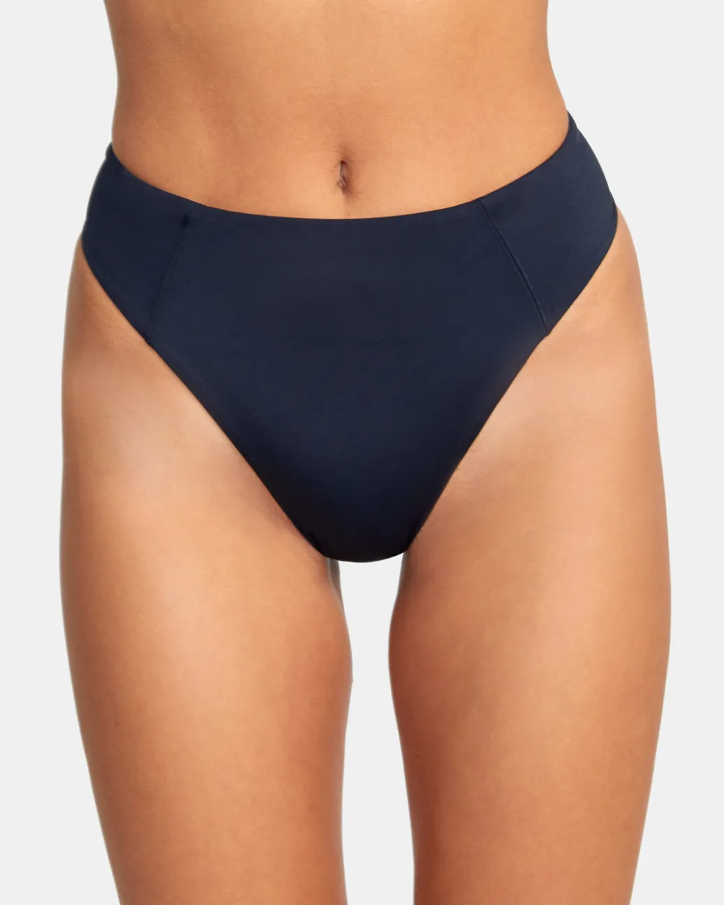Women RVCA Bikini Bottoms|Bikini Bottoms>SOLID HIGH RISE CHEEKY BIKINI BOTTOMS