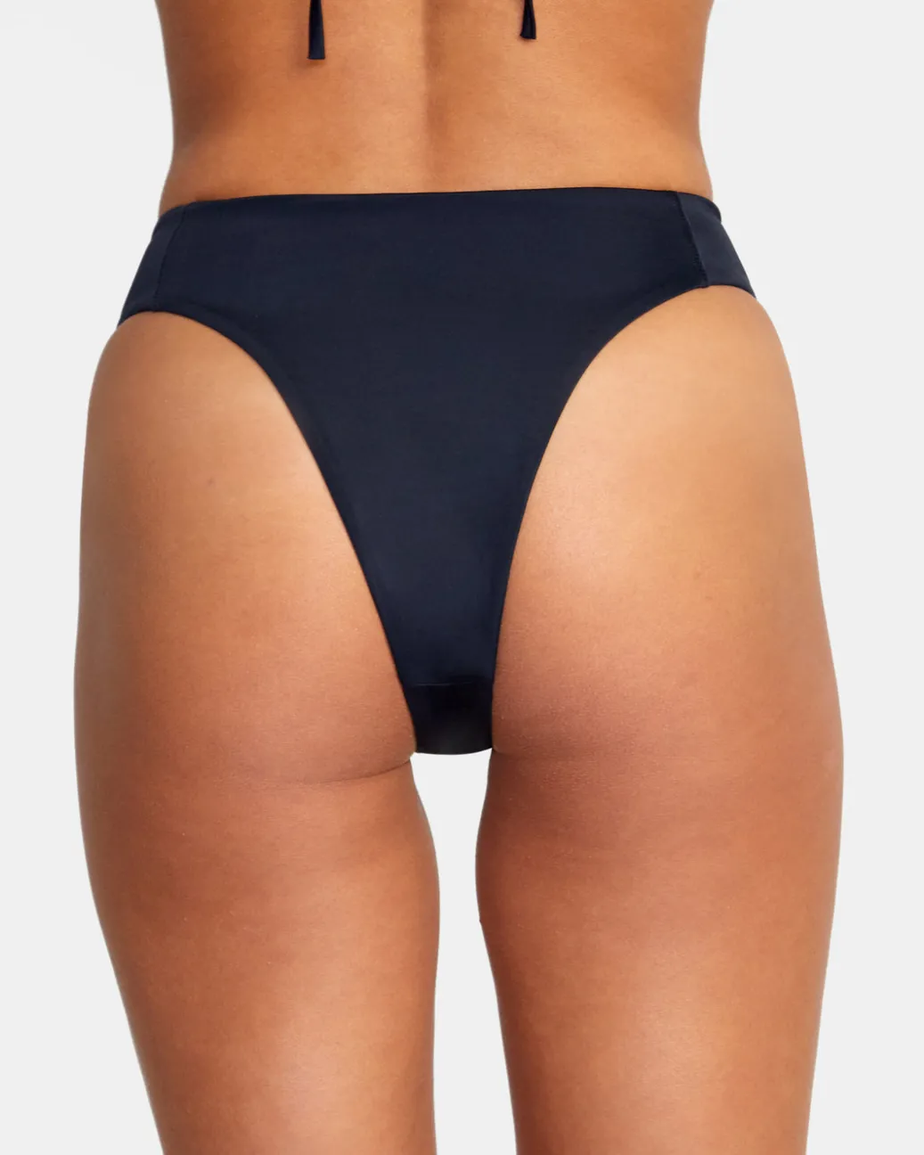 Women RVCA Bikini Bottoms|Bikini Bottoms>SOLID HIGH RISE CHEEKY BIKINI BOTTOMS