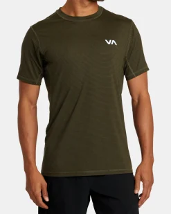 RVCA Workout Shirts|Tees / Tanks>SPORT VENT STRIPE TECHNICAL SHORT SLEEVE TOP
