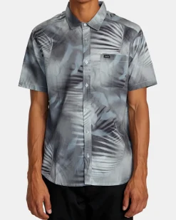 RVCA Shirts / Flannels>SPRAY PALM SHORT SLEEVE SHIRT