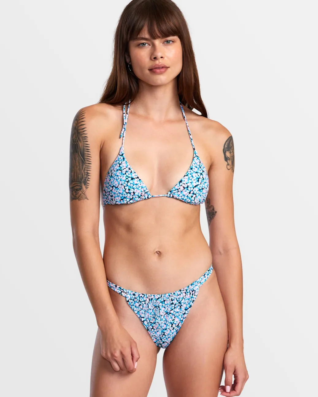 Women RVCA Bikini Tops|Bikini Tops>SPRINKLES HALTER TRIANGLE BIKINI TOP