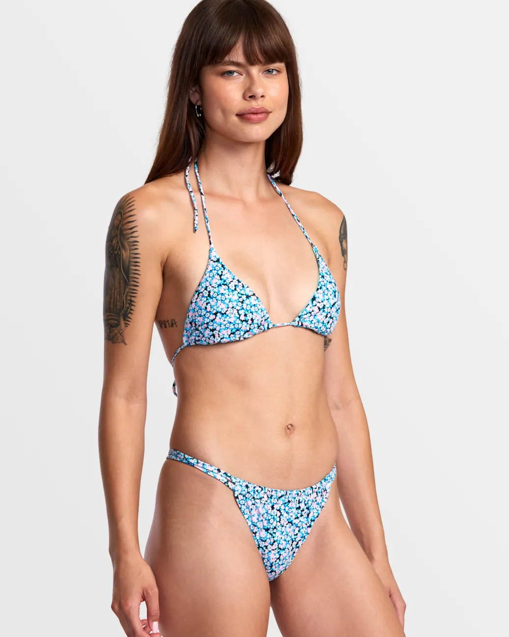 Women RVCA Bikini Tops|Bikini Tops>SPRINKLES HALTER TRIANGLE BIKINI TOP