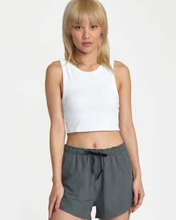 Women RVCA Workout Tops|Tees / Tanks>VA CUT OUT CROPPED TANK TOP