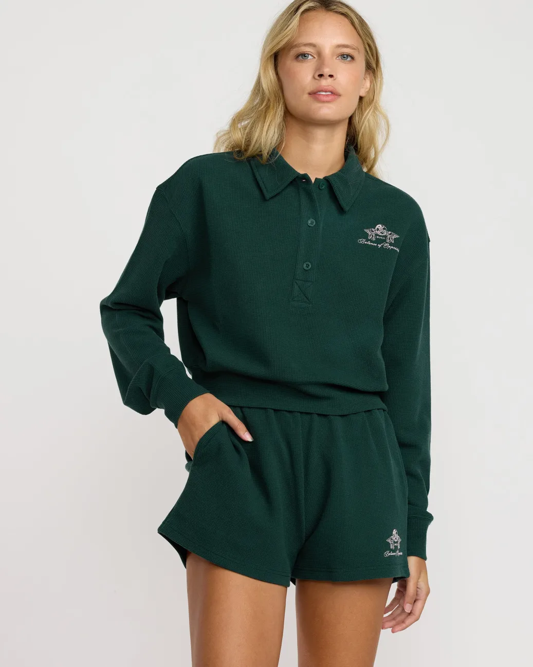 Women RVCA Athletic Shorts>WAFFLE POPS SHORT