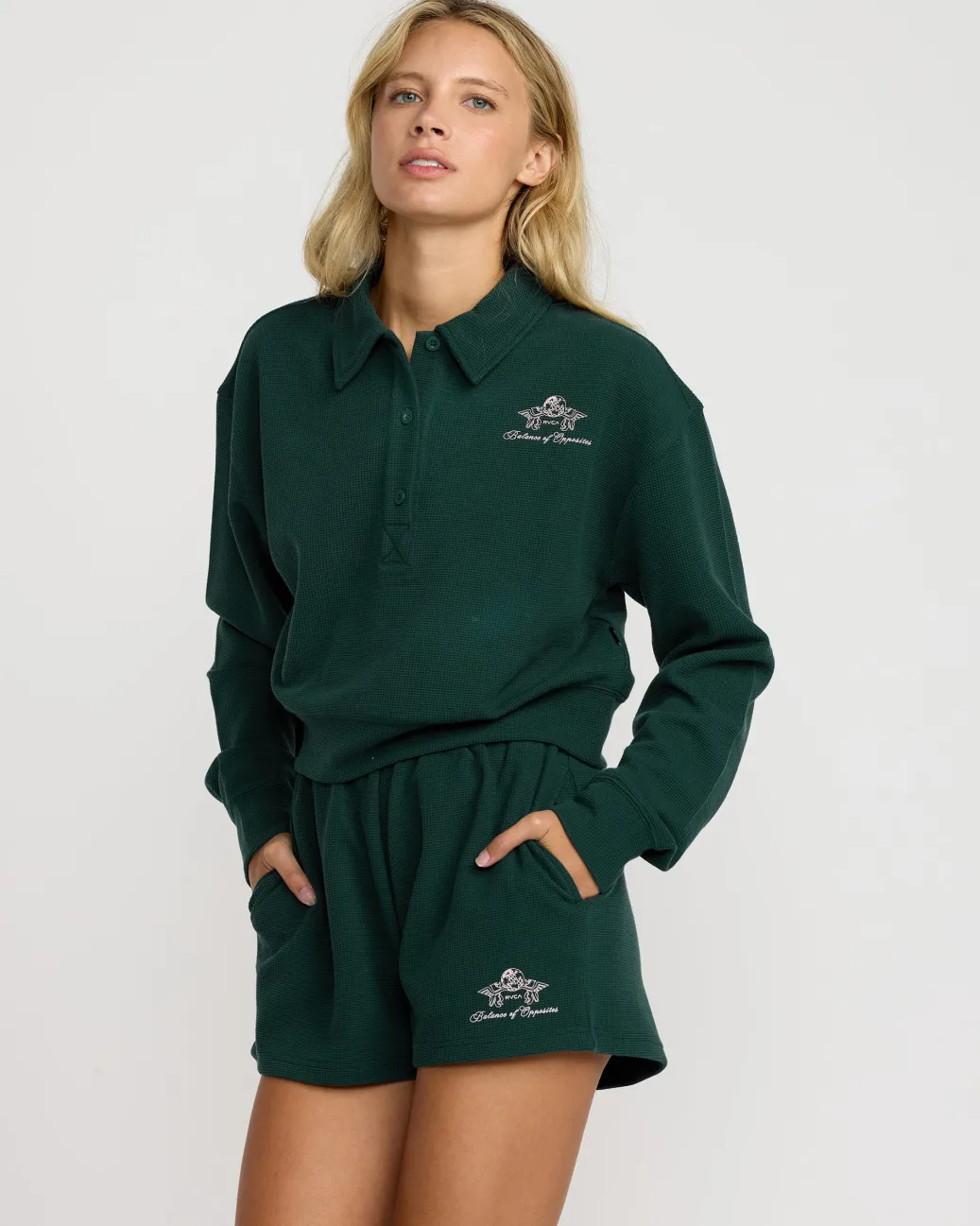 Women RVCA Athletic Shorts>WAFFLE POPS SHORT