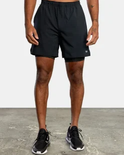 RVCA Athletic Shorts|Athletic Shorts>YOGGER TRAIN 2-IN-1 17" WORKOUT SHORTS